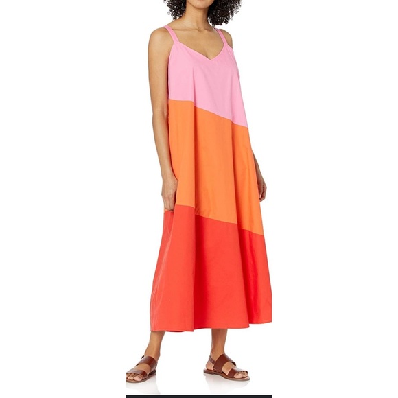 Mud Pie Dresses & Skirts - Mud Pie  Mackenzie asymmetrical, Color Block Maxi Dress Size M